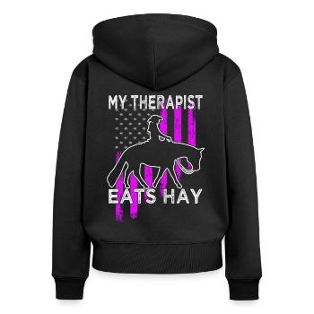 Western Riding - Western Rider - Western Horse - Women's Premium Organic Zip Hoodie - black - Back - Julia (174cm)