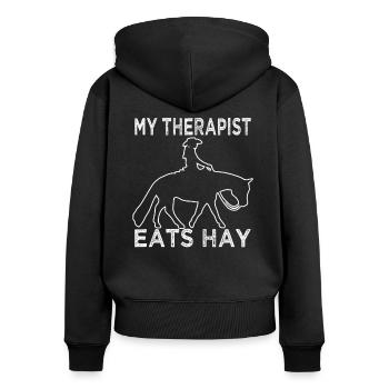 Western Riding - Western Rider - Western Horse - Women's Premium Organic Zip Hoodie - black - Back - Julia (174cm)