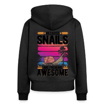 Because Snails are freaking awesome Schnecke - Frauen Premium Bio Zip Hoodie - Schwarz - Hinten - Julia (174cm)