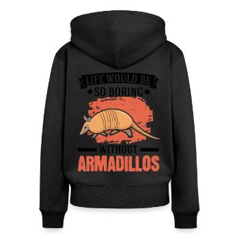 Armadillo Gift Armadillo - Women's Premium Organic Zip Hoodie - black - Back - Julia (174cm)