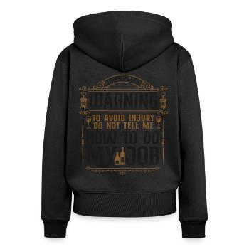 Sommelier Wine Drinking Tasting - Frauen Premium Bio Zip Hoodie - Schwarz - Hinten - Julia (174cm)