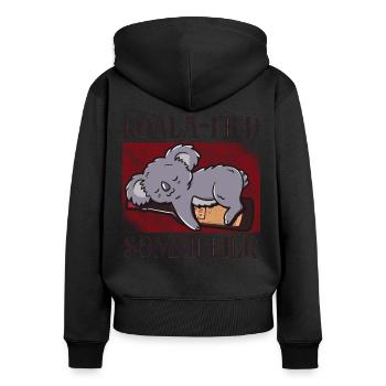 Sommelier Wine Drinking Tasting - Frauen Premium Bio Zip Hoodie - Schwarz - Hinten - Julia (174cm)