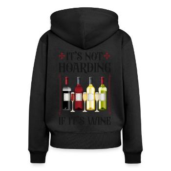 Sommelier Wine Drinking Tasting - Frauen Premium Bio Zip Hoodie - Schwarz - Hinten - Julia (174cm)