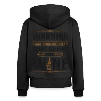 Sommelier Wine Drinking Tasting - Frauen Premium Bio Zip Hoodie - Schwarz - Hinten - Julia (174cm)