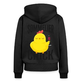 Sommelier Wine Drinking Tasting - Frauen Premium Bio Zip Hoodie - Schwarz - Hinten - Julia (174cm)