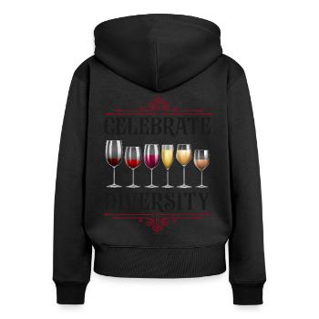Sommelier Wine Drinking Tasting - Frauen Premium Bio Zip Hoodie - Schwarz - Hinten - Julia (174cm)