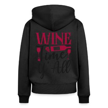 Sommelier Wine Drinking Tasting - Frauen Premium Bio Zip Hoodie - Schwarz - Hinten - Julia (174cm)