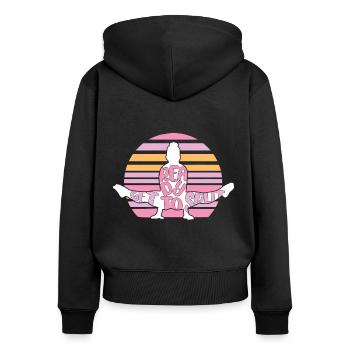 Get Ready To Split - Gymnastic Gymnast Gift Idea - Frauen Premium Bio Zip Hoodie - Schwarz - Hinten - Julia (174cm)