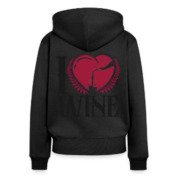 Sommelier Wine Drinking Tasting - Frauen Premium Bio Zip Hoodie - Schwarz - Hinten - Julia (174cm)