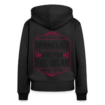 Sommelier Wine Drinking Tasting - Frauen Premium Bio Zip Hoodie - Schwarz - Hinten - Julia (174cm)