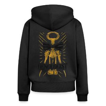 Sommelier Wine Drinking Tasting - Frauen Premium Bio Zip Hoodie - Schwarz - Hinten - Julia (174cm)