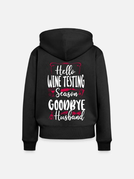 Sommelier Wine Drinking Tasting - Frauen Premium Bio Zip Hoodie - Schwarz