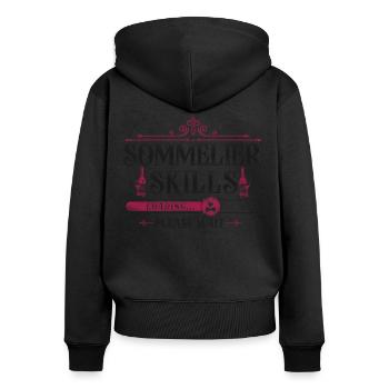 Sommelier Wine Drinking Tasting - Frauen Premium Bio Zip Hoodie - Schwarz - Hinten - Julia (174cm)