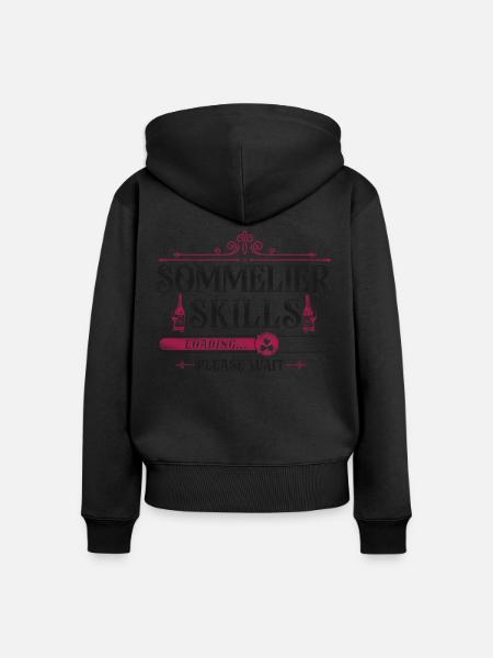 Sommelier Wine Drinking Tasting - Frauen Premium Bio Zip Hoodie - Schwarz