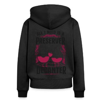 Sommelier Wine Drinking Tasting - Frauen Premium Bio Zip Hoodie - Schwarz - Hinten - Julia (174cm)