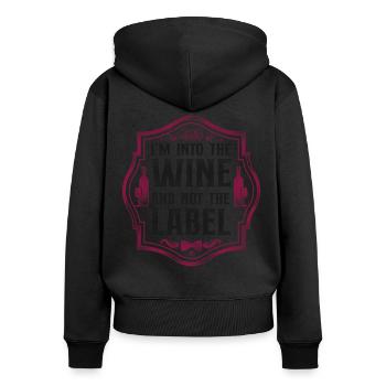 Sommelier Wine Drinking Tasting - Frauen Premium Bio Zip Hoodie - Schwarz - Hinten - Julia (174cm)