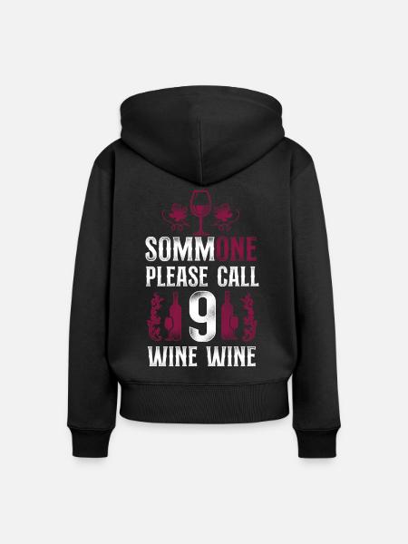 Sommelier Wine Drinking Tasting - Frauen Premium Bio Zip Hoodie - Schwarz