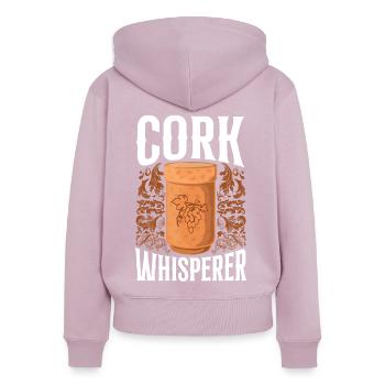 Sommelier Wine Drinking Tasting - Frauen Premium Bio Zip Hoodie - Altrosa - Hinten - Julia (174cm)