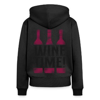 Sommelier Wine Drinking Tasting - Frauen Premium Bio Zip Hoodie - Schwarz - Hinten - Julia (174cm)