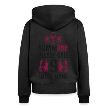 Sommelier Wine Drinking Tasting - Frauen Premium Bio Zip Hoodie - Schwarz - Hinten - Julia (174cm)