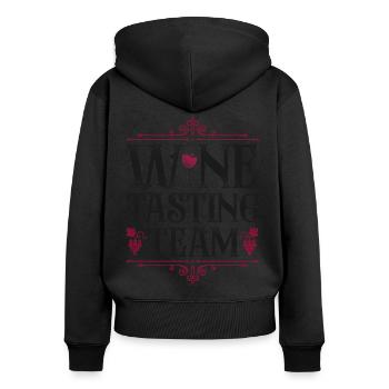 Sommelier Wine Drinking Tasting - Frauen Premium Bio Zip Hoodie - Schwarz - Hinten - Julia (174cm)