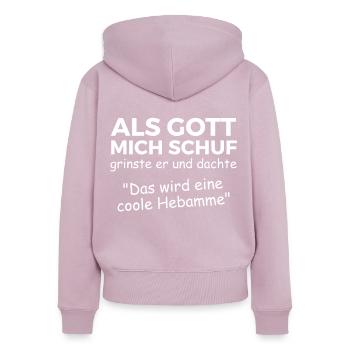 Hebamme Dankeschön Geschenk - Frauen Premium Bio Zip Hoodie - Altrosa - Hinten - Julia (174cm)