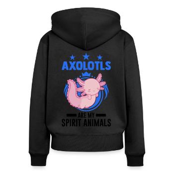 Axolotl Spirit Animal Schwanzlurch - Frauen Premium Bio Zip Hoodie - Schwarz - Hinten - Julia (174cm)