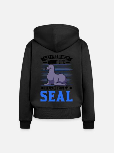 Robbe Geschenk Seal Seelöwe - Frauen Premium Bio Zip Hoodie -