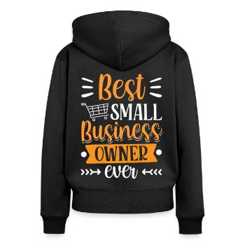 Bester Kleinunternehmer Aller Zeiten Gründer CEO - Frauen Premium Bio Zip Hoodie - Schwarz - Hinten - Julia (174cm)