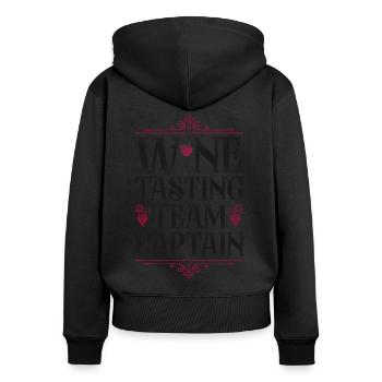 Sommelier Wine Drinking Tasting - Frauen Premium Bio Zip Hoodie - Schwarz - Hinten - Julia (174cm)