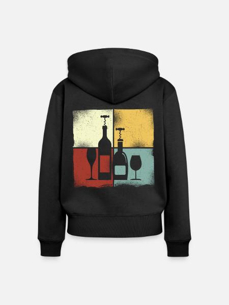 Sommelier Wine Drinking Tasting - Frauen Premium Bio Zip Hoodie - Schwarz