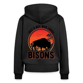 Buffalo Gift Bison Water Buffalo Buffalo - Women's Premium Organic Zip Hoodie - black - Back - Julia (174cm)