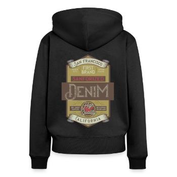 Bikers, motorcyclists - Women's Premium Organic Zip Hoodie - black - Back - Julia (174cm)