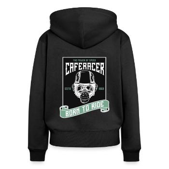 Bikers, motorcyclists - Women's Premium Organic Zip Hoodie - black - Back - Julia (174cm)