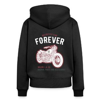 Bikers, motorcyclists - Women's Premium Organic Zip Hoodie - black - Back - Julia (174cm)
