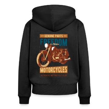 Bikers, motorcyclists - Women's Premium Organic Zip Hoodie - black - Back - Julia (174cm)