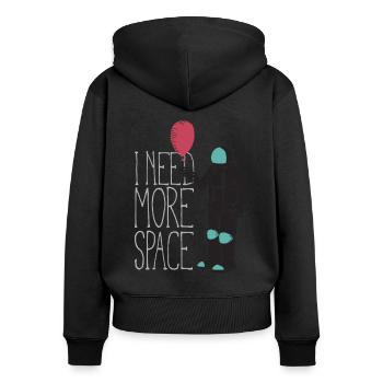 J’ai besoin de plus d’espace - Sweat à capuche zippé Premium bio Femme - noir - Dos - Julia (174cm)