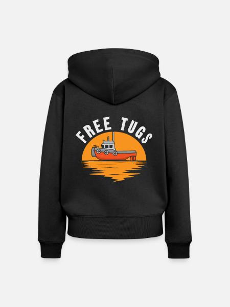 Schlepper Segeln Frei Schlepper Schlepper - Frauen Premium Bio Zip Hoodie - Schwarz
