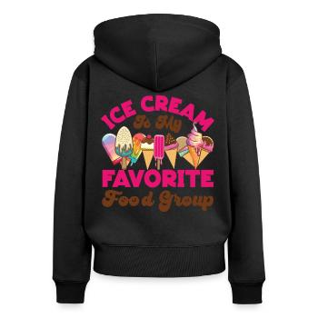 Ice Cream Cone Popsicle Ice Cream - Frauen Premium Bio Zip Hoodie - Schwarz - Hinten - Julia (174cm)
