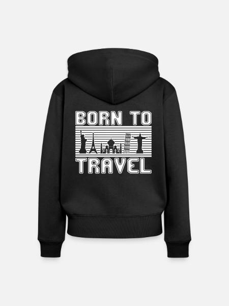 Reisen - Frauen Premium Bio Zip Hoodie - Schwarz