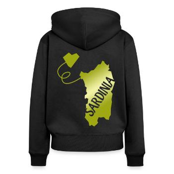 Sardegna Sardinia Heart Sardinia - Women's Premium Organic Zip Hoodie - black - Back - Julia (174cm)