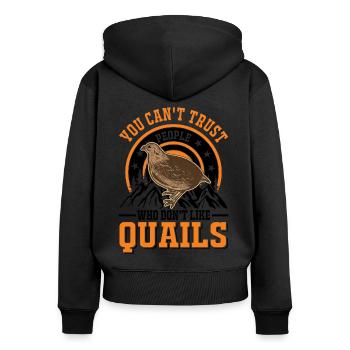Quail Gift Quail Grower - Women's Premium Organic Zip Hoodie - black - Back - Julia (174cm)
