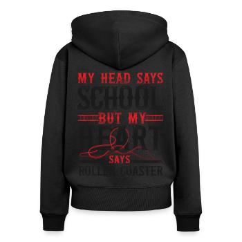 Roller Coaster Vintage My Head - Frauen Premium Bio Zip Hoodie - Schwarz - Hinten - Julia (174cm)