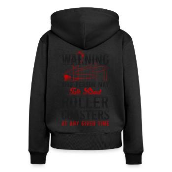 Scooter Coaster Vintage Warning - Women's Premium Organic Zip Hoodie - black - Back - Julia (174cm)