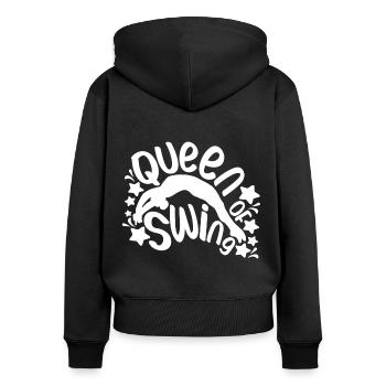 Queen Of Swing- Funny Gymnastics Gift Idea - Frauen Premium Bio Zip Hoodie - Schwarz - Hinten - Julia (174cm)