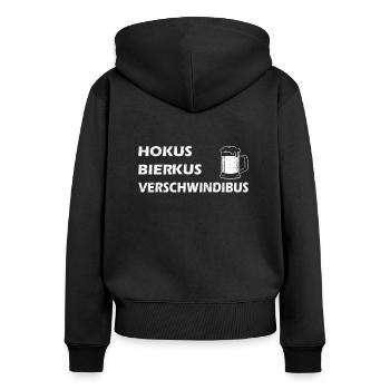 Magischer Bier Zauberspruch Party - Frauen Premium Bio Zip Hoodie - Schwarz - Hinten - Julia (174cm)