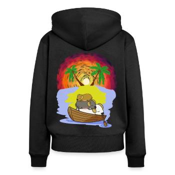 Abenteuer Freizeit Urlaubsreif Hunde Schlafmützen - Frauen Premium Bio Zip Hoodie - Schwarz - Hinten - Julia (174cm)