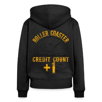 Roller Coaster Vintage Roller - Frauen Premium Bio Zip Hoodie - Schwarz - Hinten - Julia (174cm)
