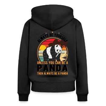 Soyez toujours vous-même À moins que vous ne puissiez être un panda - Sweat à capuche zippé Premium bio Femme - noir - Dos - Julia (174cm)
