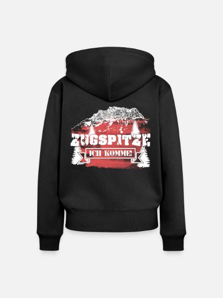 Zugspitze Wandern Bersteigen - Frauen Premium Bio Zip Hoodie - Schwarz